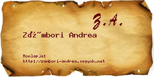Zámbori Andrea névjegykártya