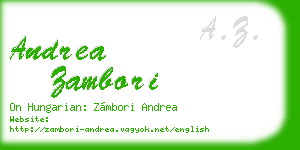 andrea zambori business card